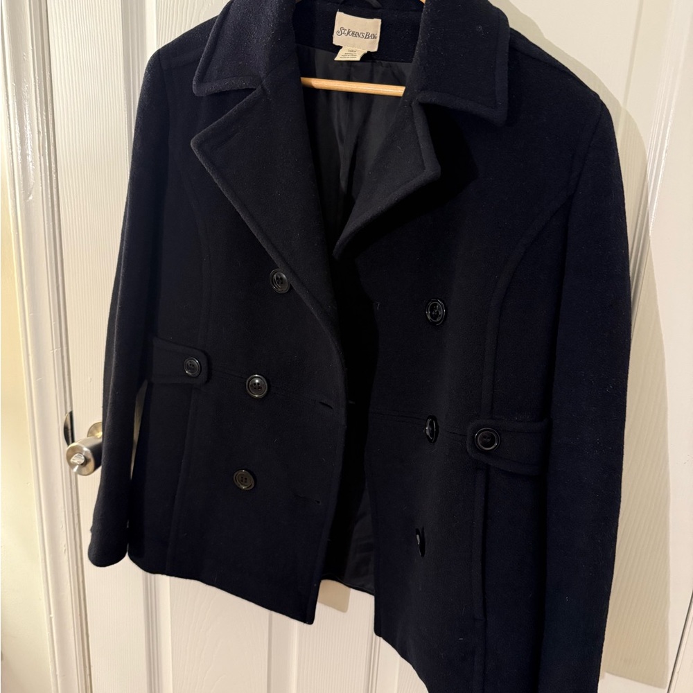 St. John's Bay Women's Black Peacoat